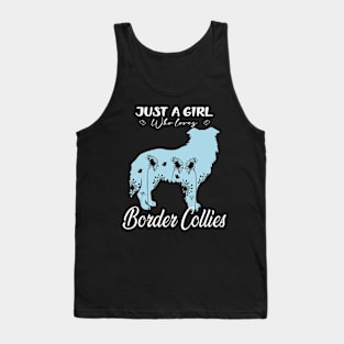 Just A Girl Who Loves Border Collies Shows Off Intelligence on Bold Tee Tank Top